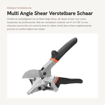 Dailygoods- Verstekafdichting Schaar - Instelbare Hoek 0°-135° - Roestvrij Staal - Antislip Handgreep - Verwisselbaar Lemmet - Lichtgewicht 536 gr