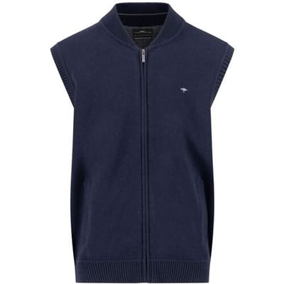 Fynch-Hatton Vest Zip College Supersoft Cotton Navy / male