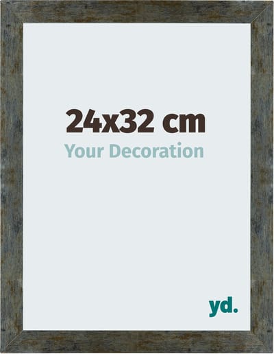 Your Decoration - Fotolijst 24x32 cm - MDF - Blauw Goud Gemeleerd - Mura