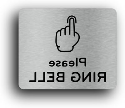 Deurbel Sticker - Kennisgeving Bord - Bezoekers Leiden - Zelfklevend Aluminium - 9x11 cm - Zilver