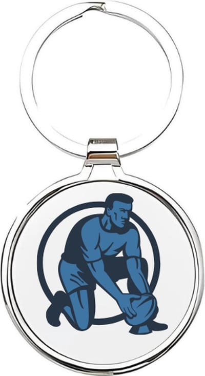 Akyol - Rugby Sleutelhanger - rugby - Rugbyers - Cadeau - Sport sleutelhanger - sport - Gepersonaliseerd - Rugbyers - sleutelhanger voor Rugbyers - American football - sleutelhanger voor jongens - sleutelhanger van een rugbybal - 4 x 7,5 CM