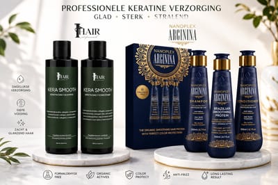 Vitta Gold Nanoplex Arginina Brazilian Smoothing Protein Professionele Braziliaanse Proteïnebehandeling met Anti-Yellow Technology & i Hair Kera Smooth Keratin Daily Shampoo & Conditioner.