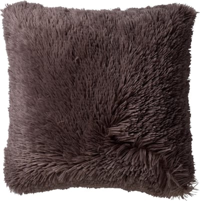 Dutch Decor FLUFFY - kussenhoes 60x60 cm - superzacht - XL kussenhoes - Driftwood - taupe - met rits - zonder binnenkussen