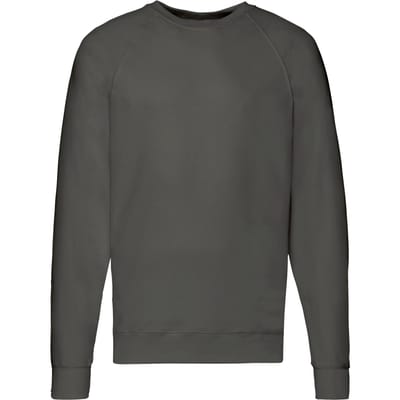 Fruit of the Loom Unisex Lichtgewicht Raglan Sweatshirt voor volwassenen (Licht Grafiet)