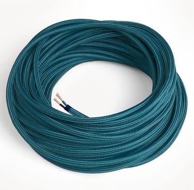 Electric colored fabric cable ROOIL round silk 5m 2-wire 2x0.75 for lamps-chandeliers-wall lamps-lampshades stroomkabel 3 aderige