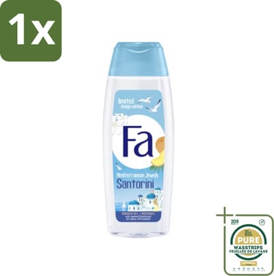1 x Fa - Douchegel - Mediterranean Jewels Santorini - Verfrissend & Hydraterend - Verzachtend - 250 ml- Douchegel Santorini - Verfrissend - Hydraterend - Verzachtend - Mediterrane Geur