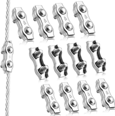 12 Stuks RVS Kabelklemmen voor Duplex Kabels - 4mm Marine Grade, Roestvrij Staal, Sterke Bevestiging