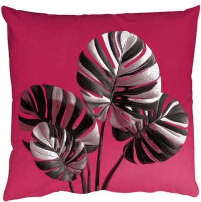 Sierkussens - Kussentjes Woonkamer - 50x50 cm - Bladeren - Rond - Roze