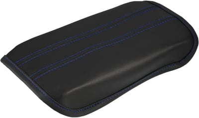 Dailygoods- Console Cover Zwart/Blauw - Armsteunkussen - Kunstleer - Comfortabel - Auto Accessoire - 27x11cm - Armsteunmat
