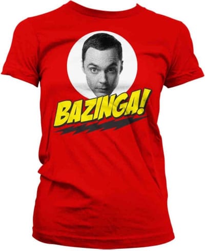 The Big Bang Theory Dames Tshirt -S- Bazinga Sheldons Head Rood