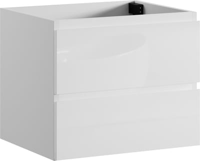 Badplaats Wastafelkast Angela 60 x 48 cm – Wit Hoogglans – Hangend Wastafelmeubel Met Lades