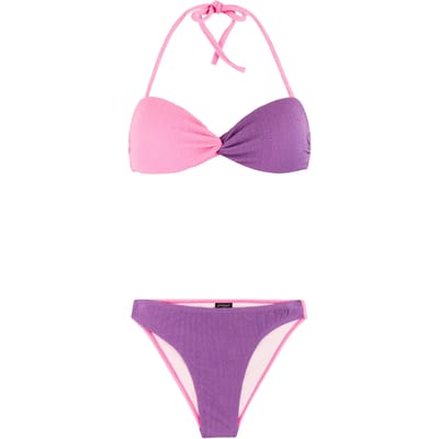 Protest PRTScar - Bandeau Bikini set Dames - Koordsluiting - Vaste vulling - Cheeky dekking - Normale pasvorm - Paars