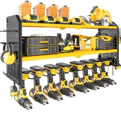 Grote Power Tool Organizer met Wandhouder en Zijpegboards - Ideaal voor Garage Organisatie