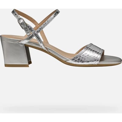 GEOX NEW ERAKLIA 50 DAMES Sandalen - ZILVERKLEUR - Maat 39