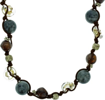 Behave - Ketting Dames - Natuurlijke Stijl - Mix Kralen Bruin - 80 cm