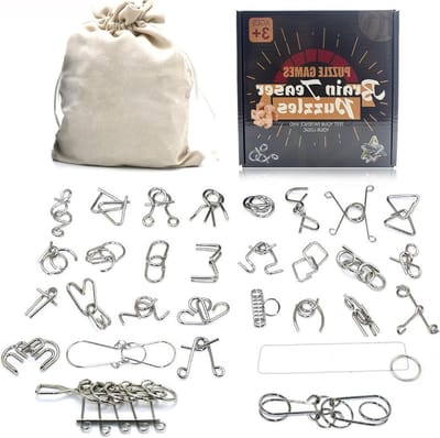 Ontwarren Puzzels - Geduldspellen Set - Mentale Uitdaging - Traditioneel Vervaardigd - 30 Stuks - Metaal