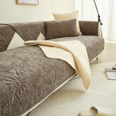 Dik Chenille Chaise Lounge Sofamat Vier Seizoenen Universele Sofa Handdoek Antislip Bank Kussenhoes Voor Woonkamer Multi-Maten 1pc45x45 pillowcase brown