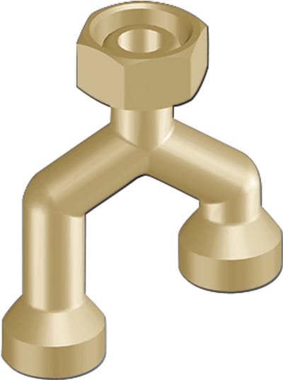 OVENTROP Duo-aansluitstuk voor de aansluiting van twee verwarmingscircuits, 1 x G 3/4 ÜM, 2 x G 3/4 AG, 1022655