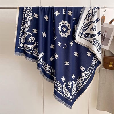 Mode Paisley Kasjmier Dames Dubbelzijdige Sjaal Winter Warm Sjaal En Wikkel Bandana Pashmina Vrouwelijke Foulard Vierkant Dikke Deken gray