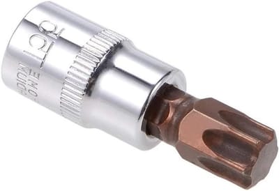 Torx-bit socket T55, 3/8" aandrijving, Premium S2-staal, 48 mm lengte voor momentsleutels, ratels en slagboormachines