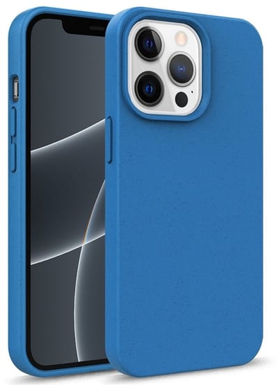 geschikt voor iPhone 14 Plus Eco Hoesje - Flexibel Telefoonhoesje Bio Degradable - Mobiq Flexibel Eco Hoesje blauw- geschikt voor iPhone 14 Plus