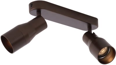 QAZQA stanley - Moderne Plafondspot | Spotje | Opbouwspot - 2 lichts - L 26.5 cm - Brons - Woonkamer | Slaapkamer | Keuken