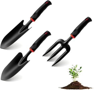 Tuingereedschap set 3-delig - handgereedschap voor planten - inclusief plantenschep en handvork - ShopVlot