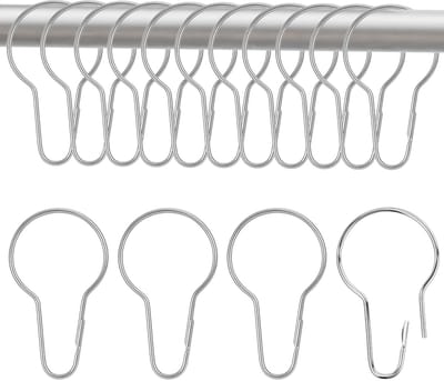 Dailygoods- Douchegordijnringen 26 stuks - 70 x 40 mm - Gordijnhaken - Ringen voor badkamer - Uniek design met kliksluiting - Eenvoudig te bedienen