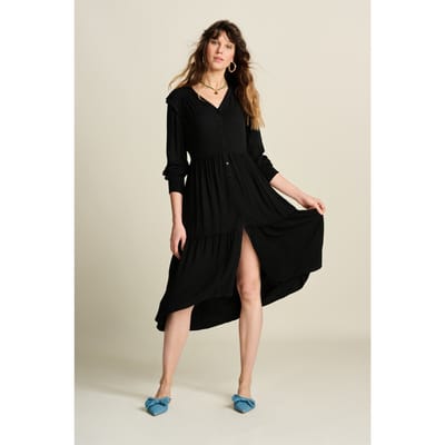 POM Amsterdam Dress - Eden Black Maat: 34 | Blousejurken Outlet | Dames | Zwart