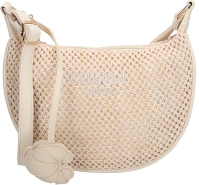 Charm London Shoreditch Crossbodytas - Schoudertas - Rietlook - Dames - Zomer - Crème