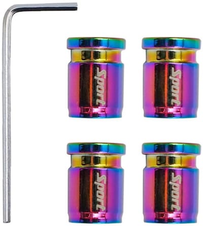 Dailygoody - Auto Stofkap - Gepersonaliseerde Wiel Stofkappen - Regenboog Klep Cover - Geschikt voor Motorfietsen en SUV's - Stofbescherming - 4