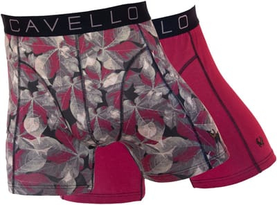 Cavello - 2-pack Boxershorts Rood / Zwart Ruit - L