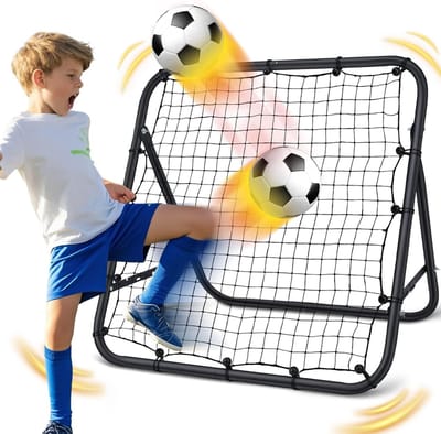 Soccer Rebounder Net voor Training, Verstelbare Hoek, Draagbaar en Makkelijk Op Te Setten, Ideaal voor Voetbaltraining in de Tuin, Park of Sportveld voor Kinderen, Tieners en Volwassenen
