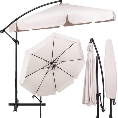 Springos Zweefparasol - Parasols - Kantelbaar - Met Beschermhoes - Ecru - Ø300 CM