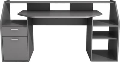 Bureau Paco Antraciet - 18x6,8cm - Met opbergruimte - Hoogte 9.2 cm - Met lades