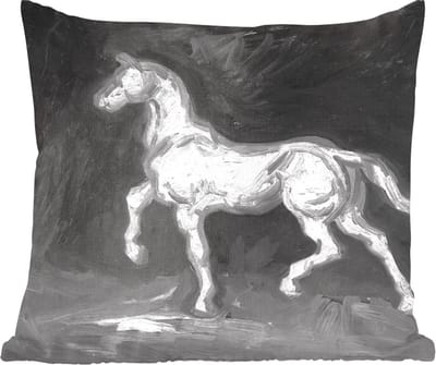 Sierkussens - Kussentjes Woonkamer - 60x60 cm - Paard - Vincent van Gogh - Zwart - Wit