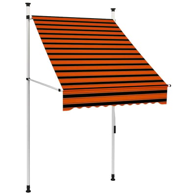 vidaXL - Luifel - handmatig - uittrekbaar - 100 - cm - oranje - en - bruin
