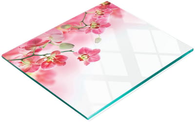 Duurzaam en stijlvol glazen bord met tropisch orchideeënpatroon 60x52 cm