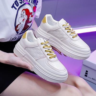 Lente Nieuwe Dikke Zool Kleine Witte Schoenen Dames Koreaanse Versie Ronde Neus Casual Wind Enkele Schoenen Studenten All-match Sneakers 40