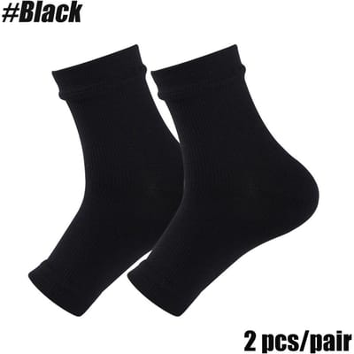 Chaussettes pour neuropathie pour femmes hommes Chaussettes de compression pour soulagement de la douleur neuropathique Soutien de la cheville Fasciite plantaire S/M noir
