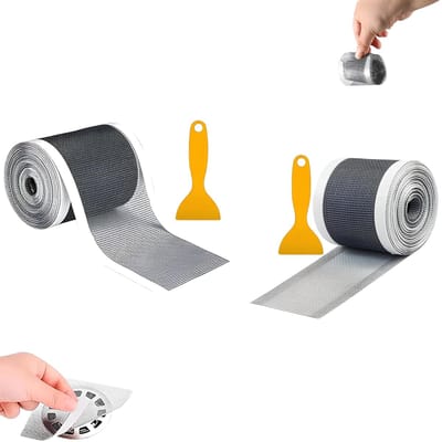 Dailygoods- Afvoerzeefjes Set van 2 - Zelfklevende Haarvanger - Anti-verstopping Mesh - 7 cm/10 cm - Inclusief Schrapers - Voor Douche/Keuken - Afvoerfilter