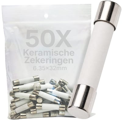 VLTG Keramische Zekering - 6.3x32mm - 500mA - Snel (F) - 250V AC - 50 stuks