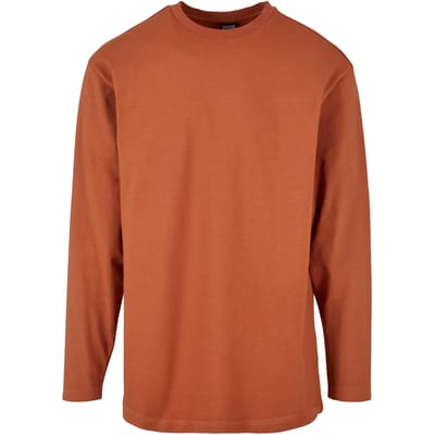 Urban Classics - Heavy Oversized Garment Dye Longsleeve shirt - M - Oranje