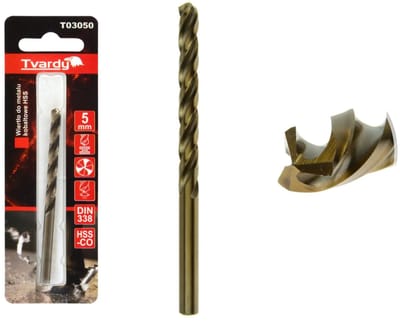 Tvardy HSS Cobalt Boor - 3 Groeven - 5 mm - Warmtebestendig