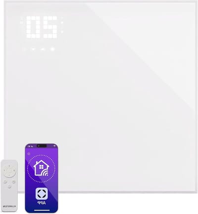 Infraroodverwarming Wandpaneel - IR Paneel Elektrisch - Ruimte Verwarmen - App Bediening Thermostaat - 360 Watt - Wit