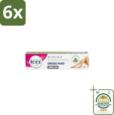 Veet - Minima Ontharingscrème - Droge Huid - 200ml - Voordeelverpakking - 6 stuks - Veet Minima - Ontharing