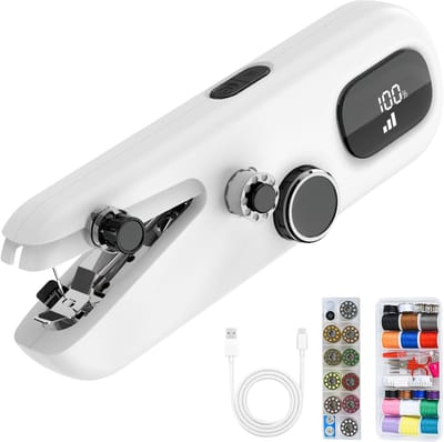 Elektrische Naaimachine - Draagbare Handnaaimachine - Kleding Reparatie - Veiligheidsslot Vermogensindicator - 24 x 10 x 10 cm