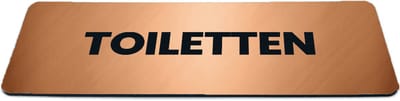 Deurbordje Brons/Koper-look met tekst toiletten - Formaat 150 x 50 mm x 1,6 mm - Zelfklevend | Luxe uitstraling | Geborstelde Koper/Brons toplaag | Gratis Verzending | Decoporta