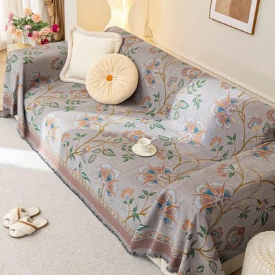 Franse Gedrukte Bankhanddoek Vier Seizoenen Universeel Chenille Antislip Rugleuninghoes Woonkamer Bankkussen Handdoek Huisdecoratie 180x130cm1pcs