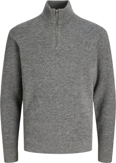 JACK&JONES - POCRICK WOOL RIB KNIT HALF ZIP - Heren - Gebreide truien